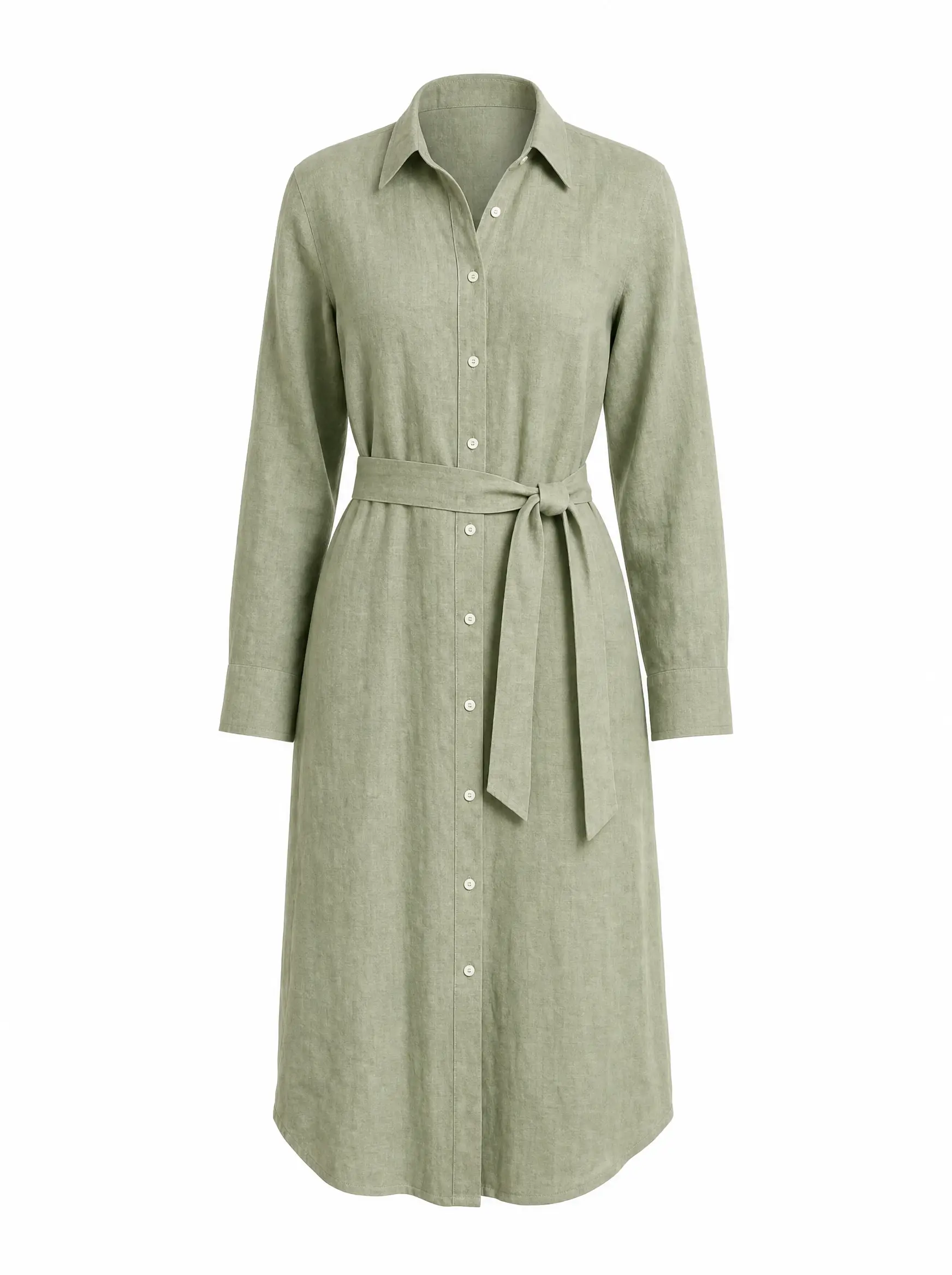 The same linen dress as a hollow ghost mannequin shot